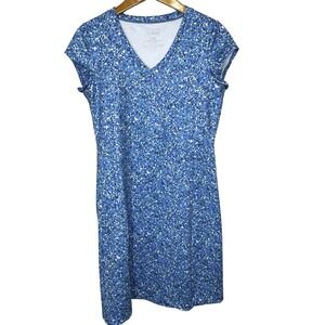 L.L. Bean Stretch Performance Dress Small Blue/White
